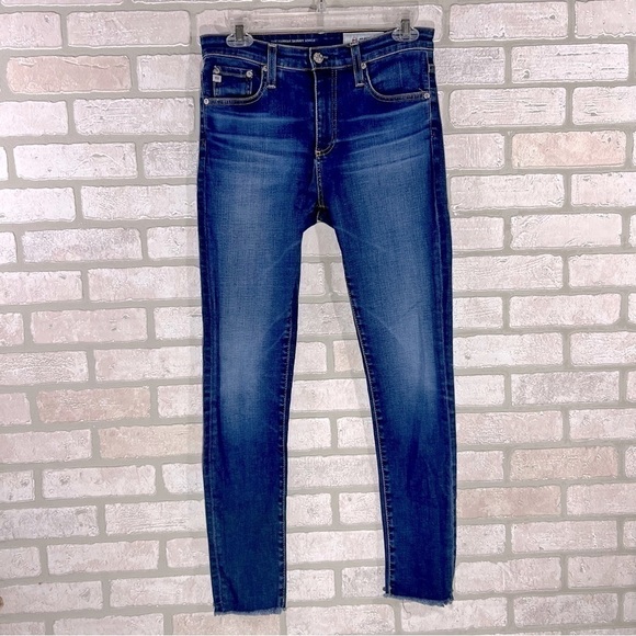 Ag The Farrah High Rise Ankle Skinny Jeans with Raw Hem Size 27 - Picture 6 of 12